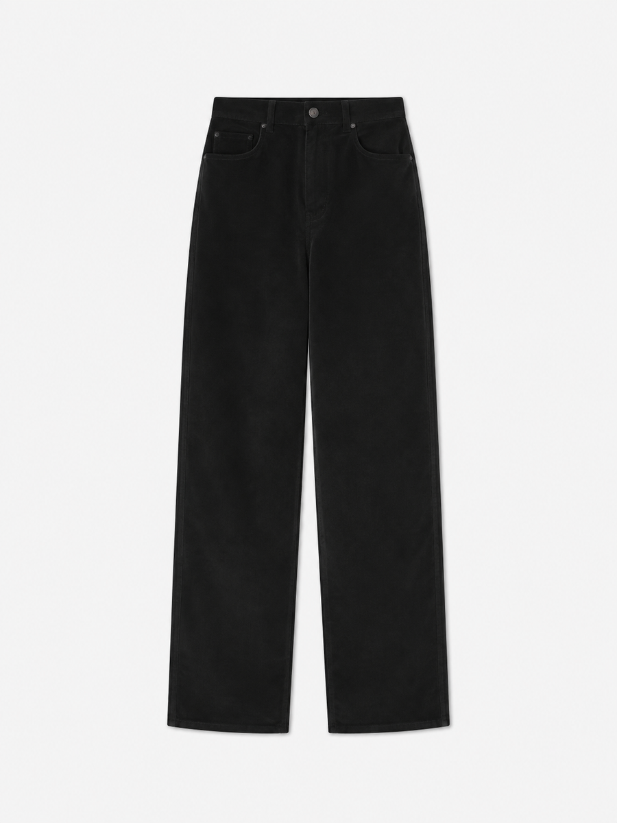 Pants Max Curory in Black brushed velvet