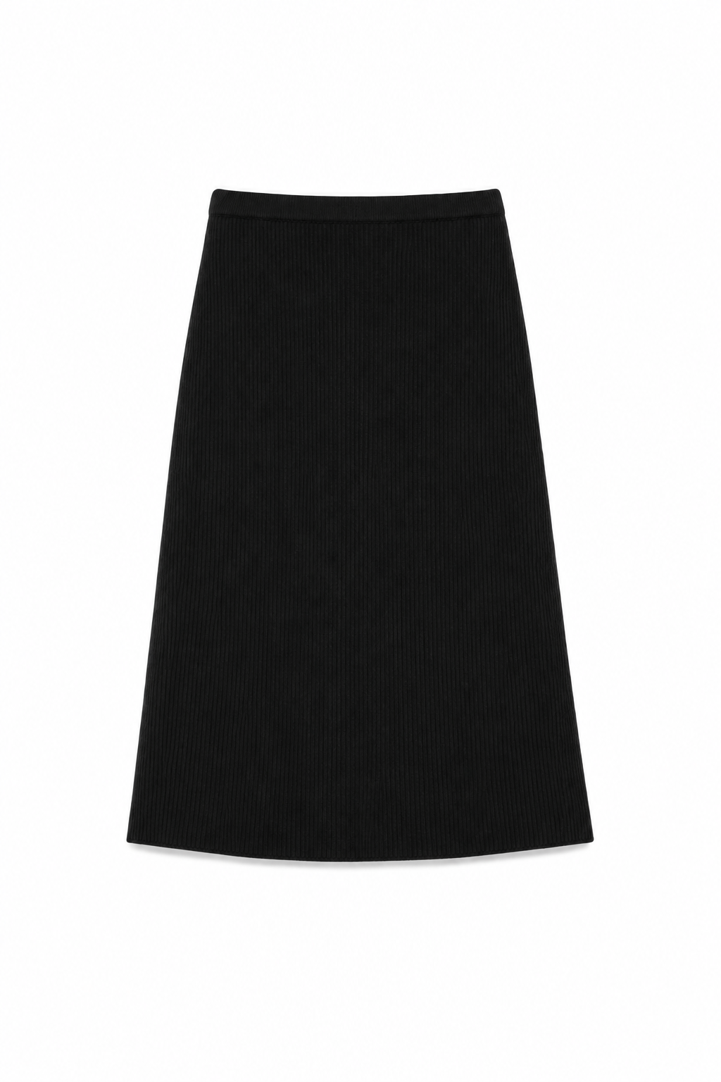 A-line cashmere skirt in black