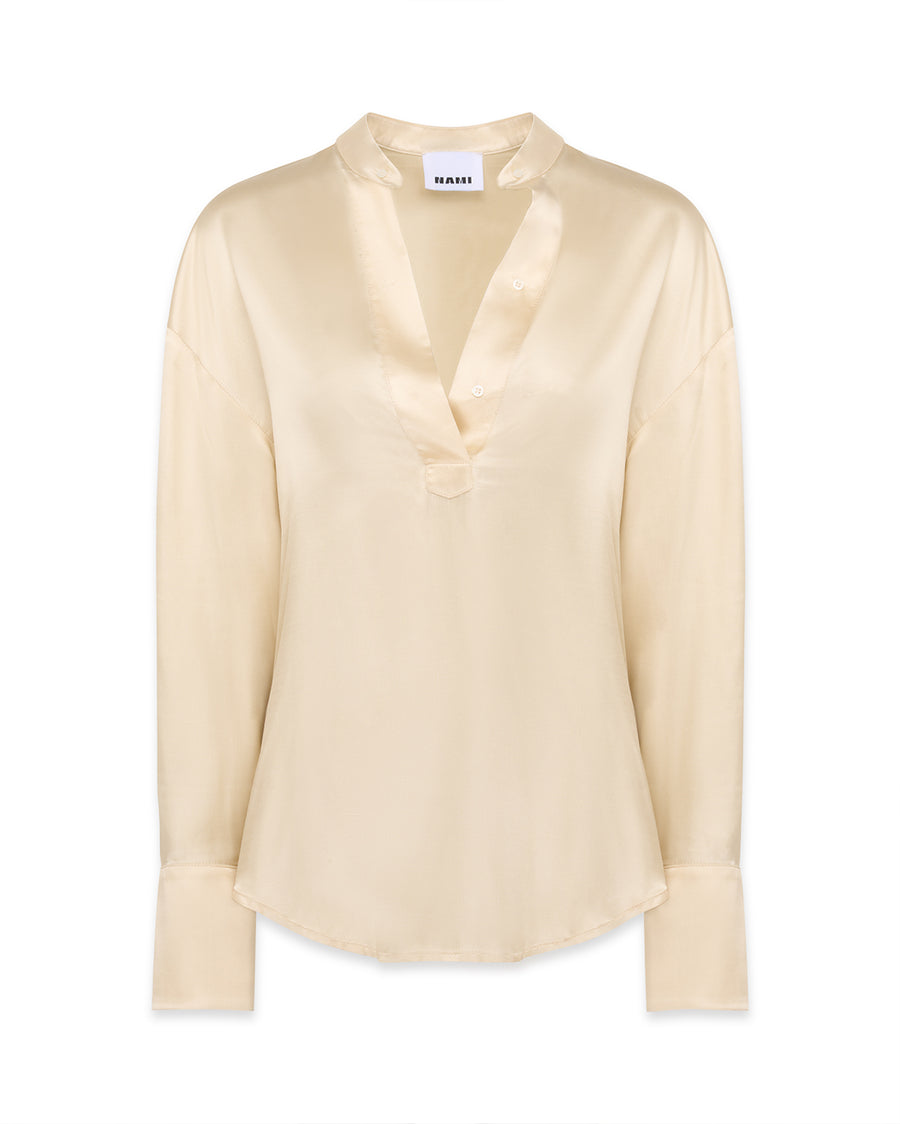 Night gown inspired liquid gold tunic