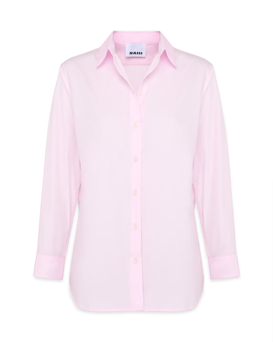 Straight shirt in pale pink popeline