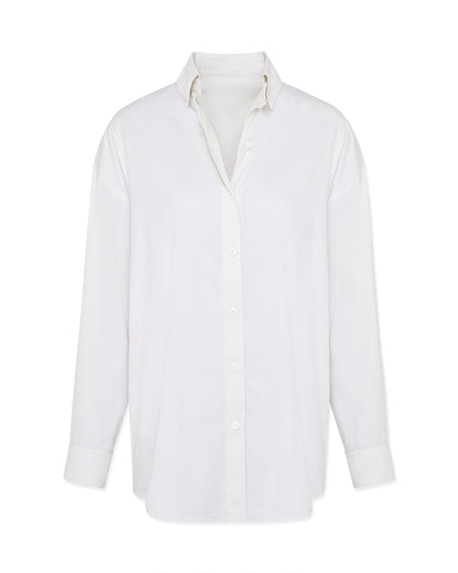 Oversized silk and cotton shirt