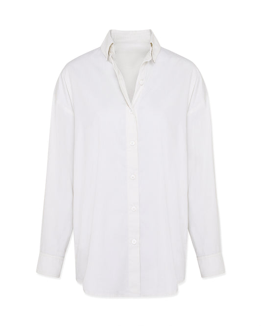 Oversized silk and cotton shirt