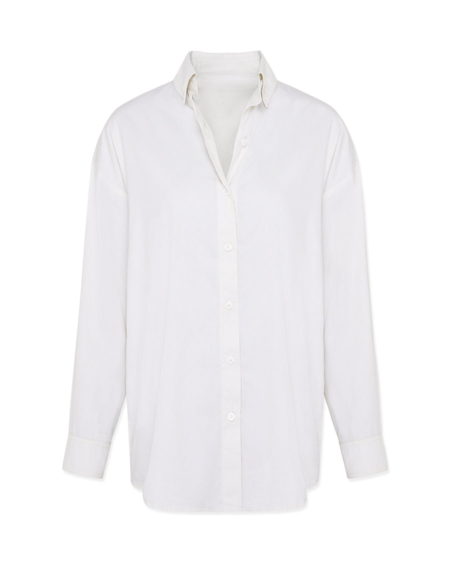 Oversized silk and cotton shirt