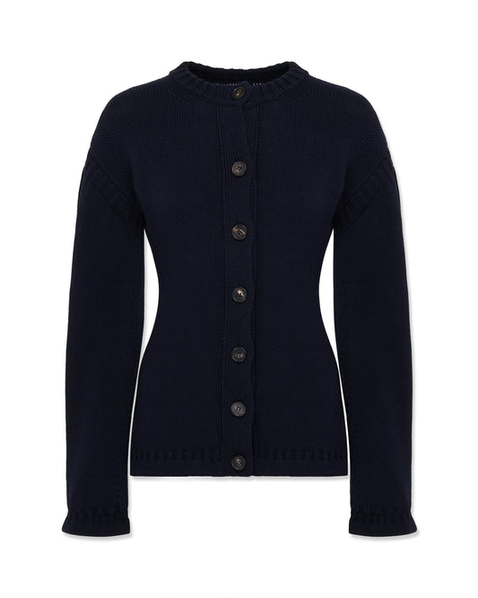 Cotton guernsey inspired cardigan