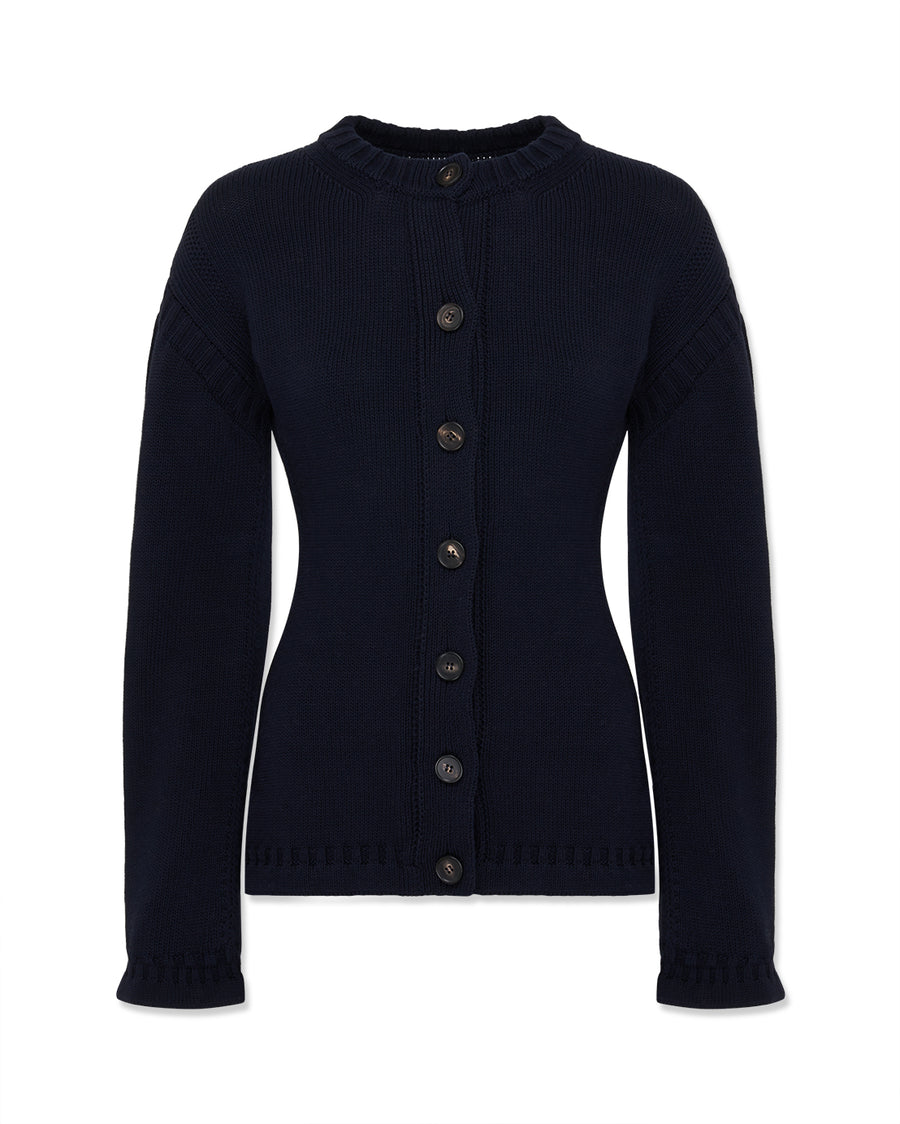 Cotton guernsey inspired cardigan