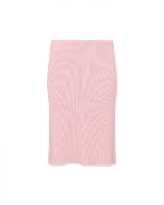 A-line cashmere skirt in pale pink