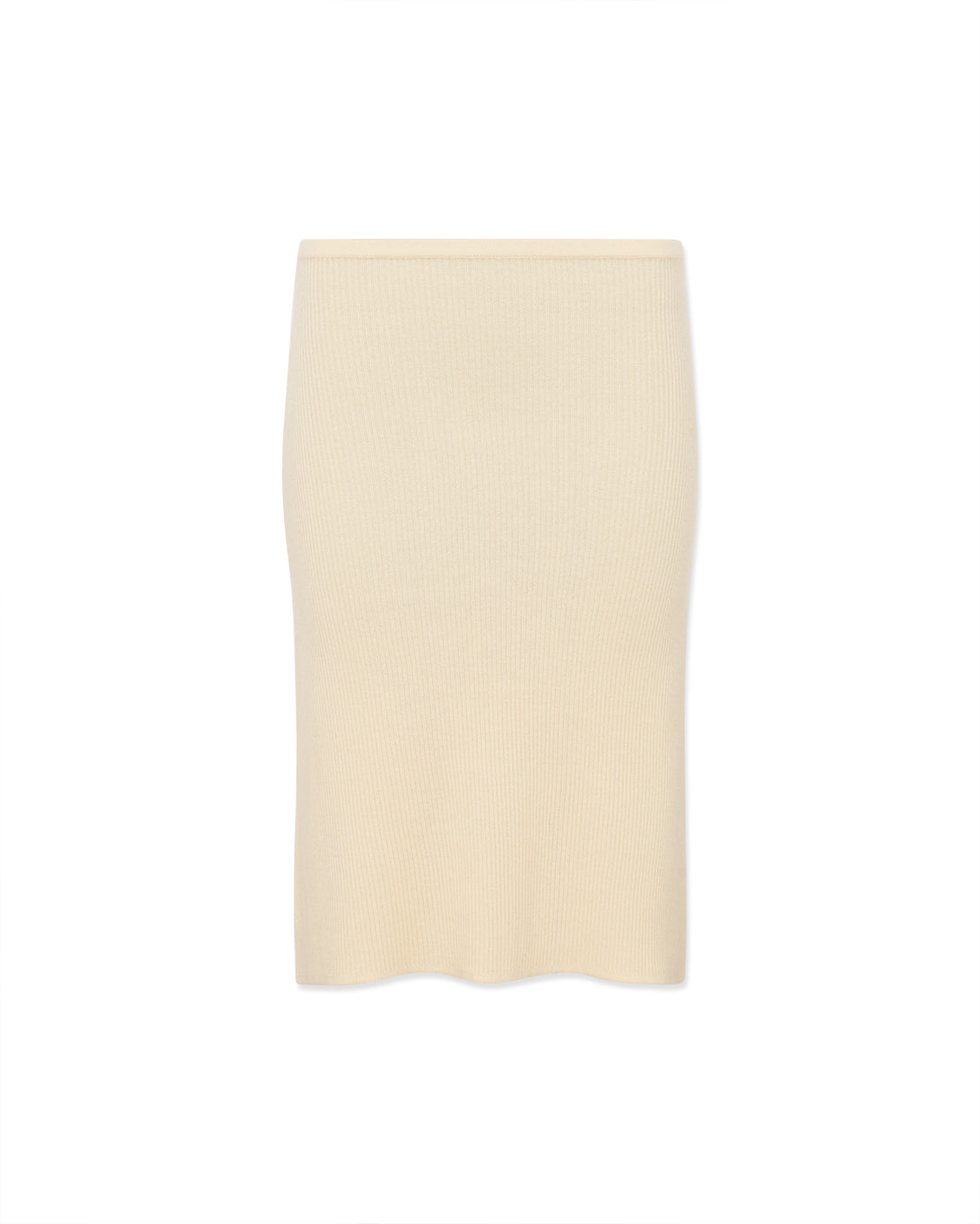 A-line cashmere skirt in butter yellow
