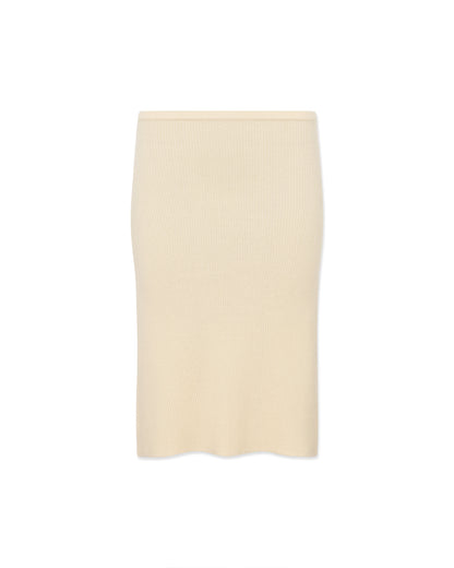 A-line cashmere skirt in butter yellow