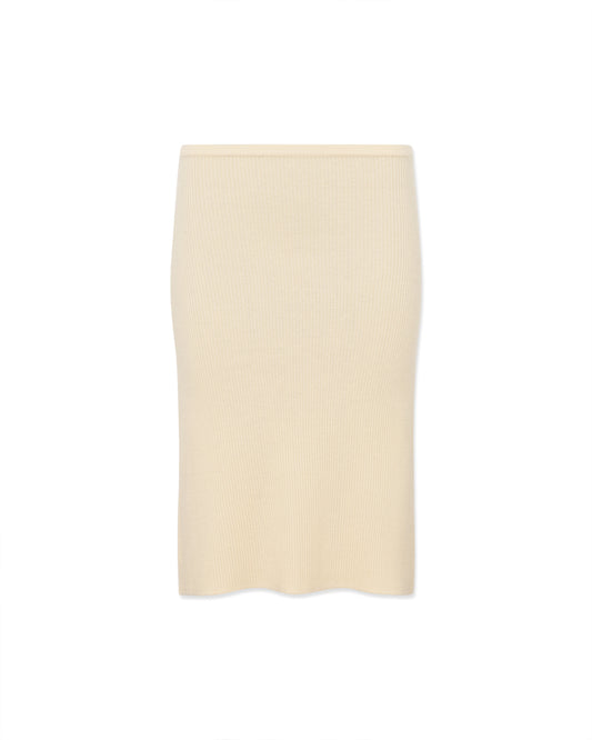 A-line cashmere skirt in butter yellow