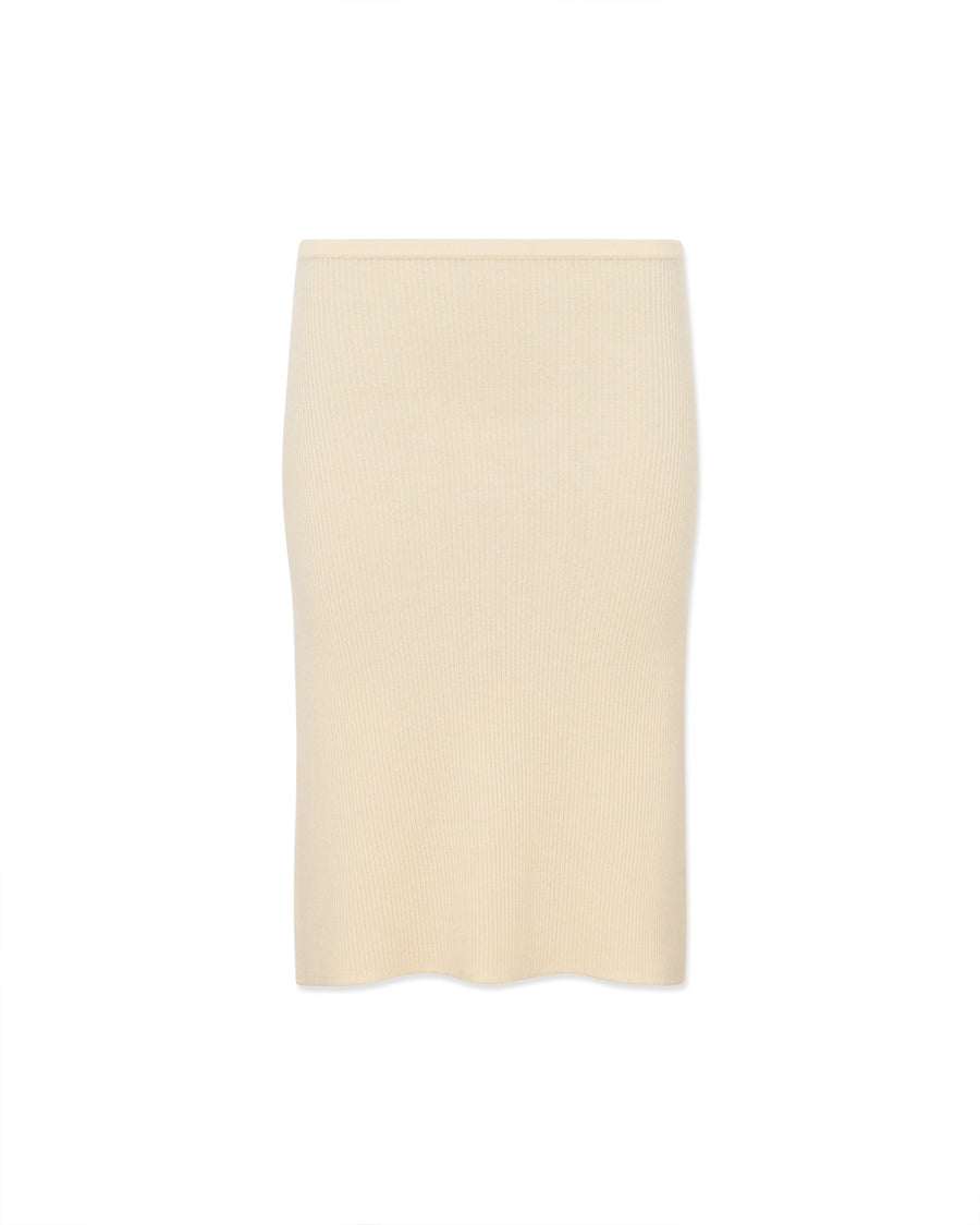 A-line cashmere skirt in butter yellow