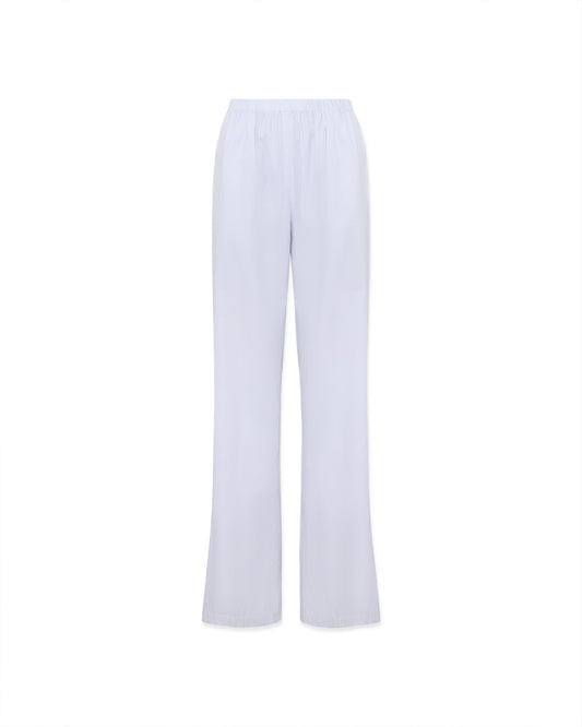 Relaxed silk and cotton striped pants