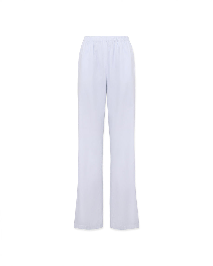 Relaxed silk and cotton striped pants