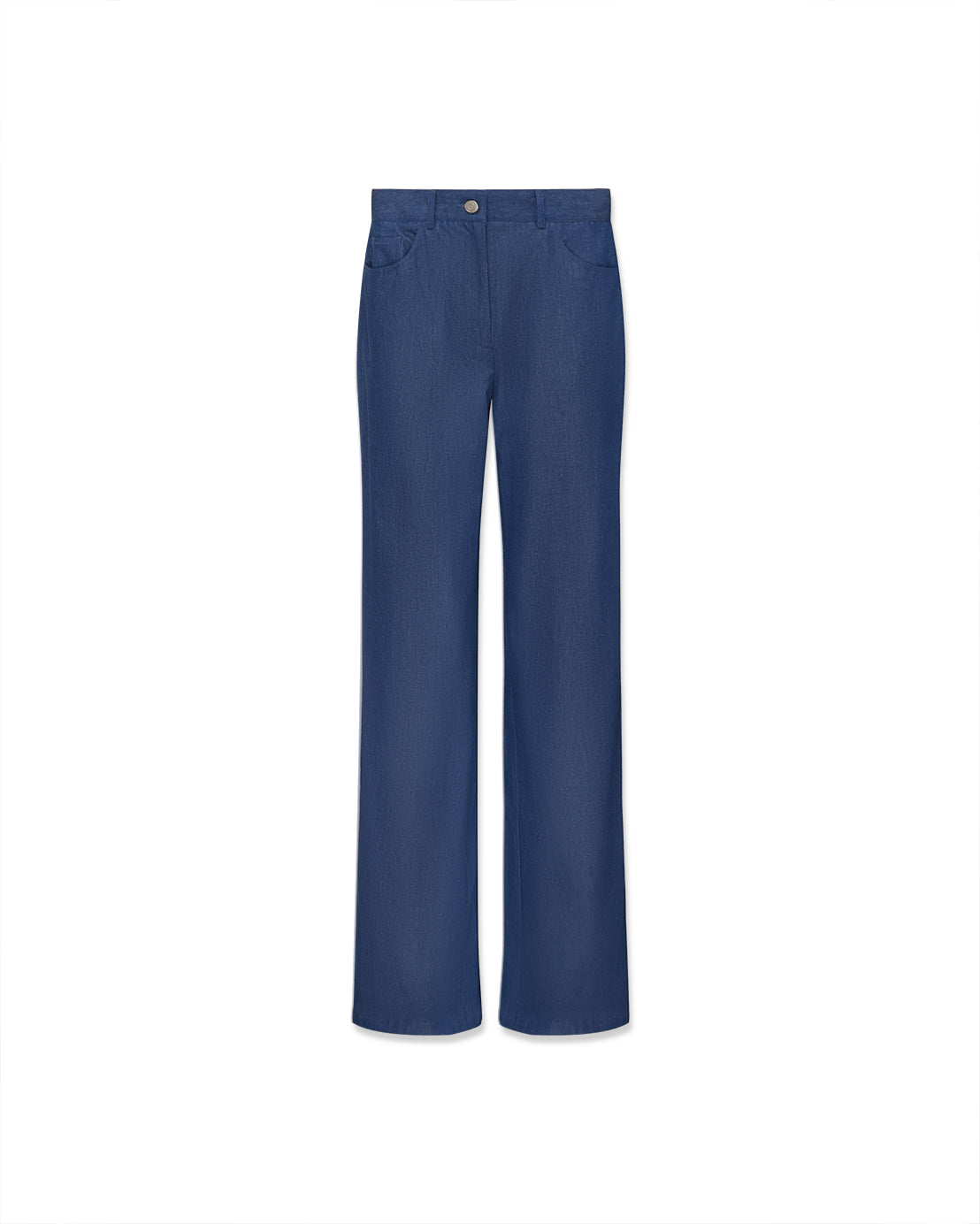 Chambray cotton five pocket pants