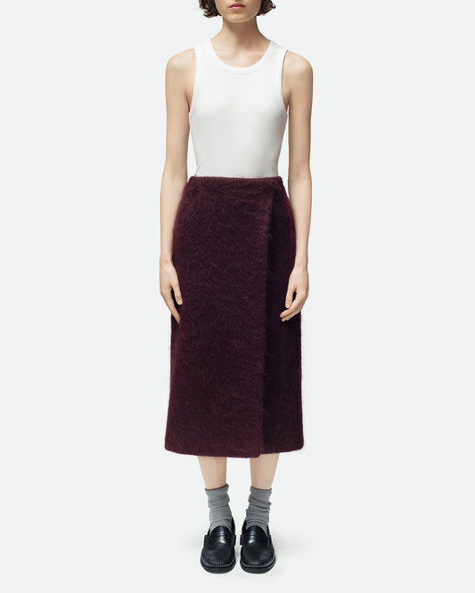 Angora Mohair Plum Skirt