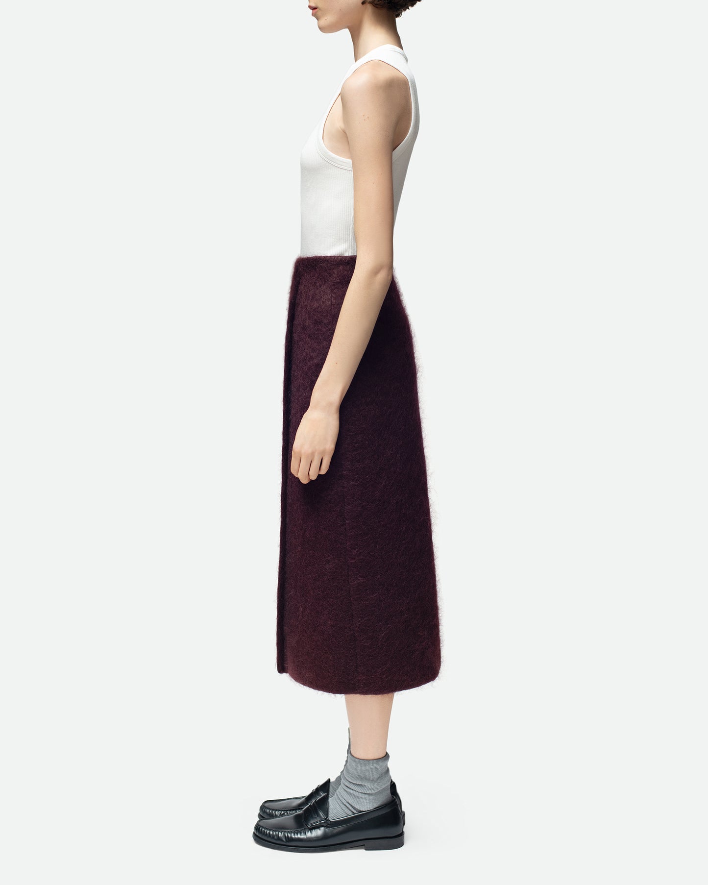 Angora Mohair Plum Skirt