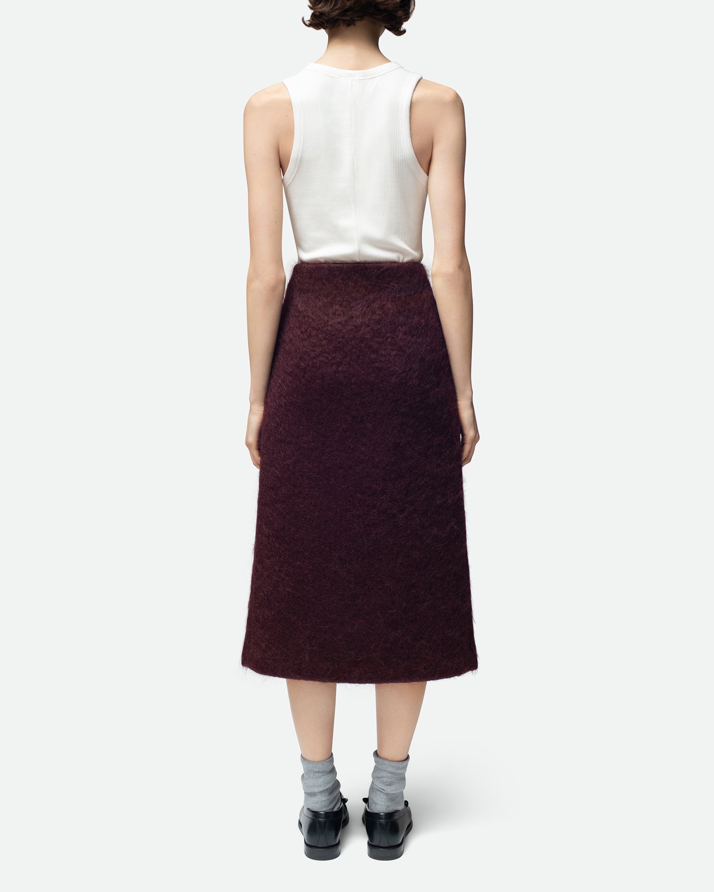 Angora Mohair Plum Skirt