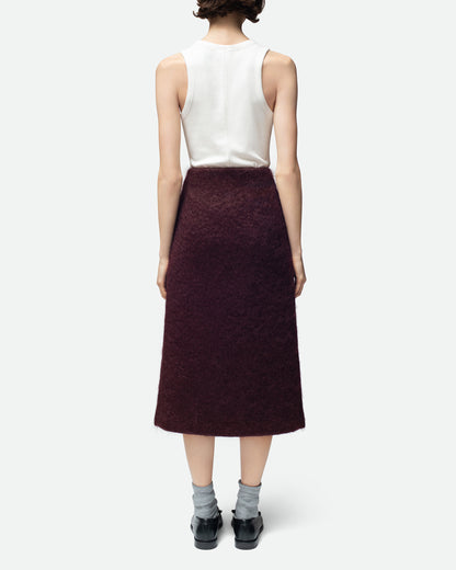 Angora Mohair Plum Skirt