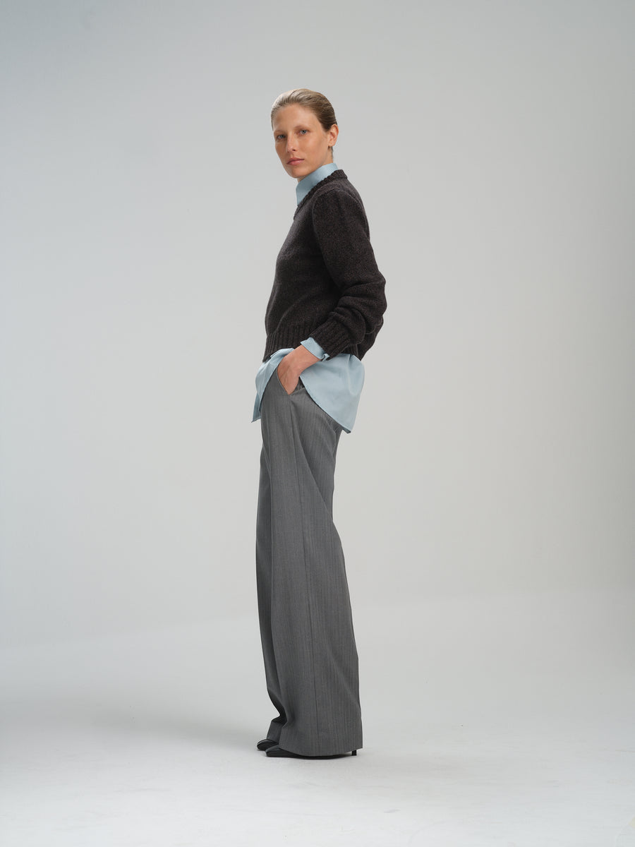 Jumper Glasgow in Mouliné Grey cashmere