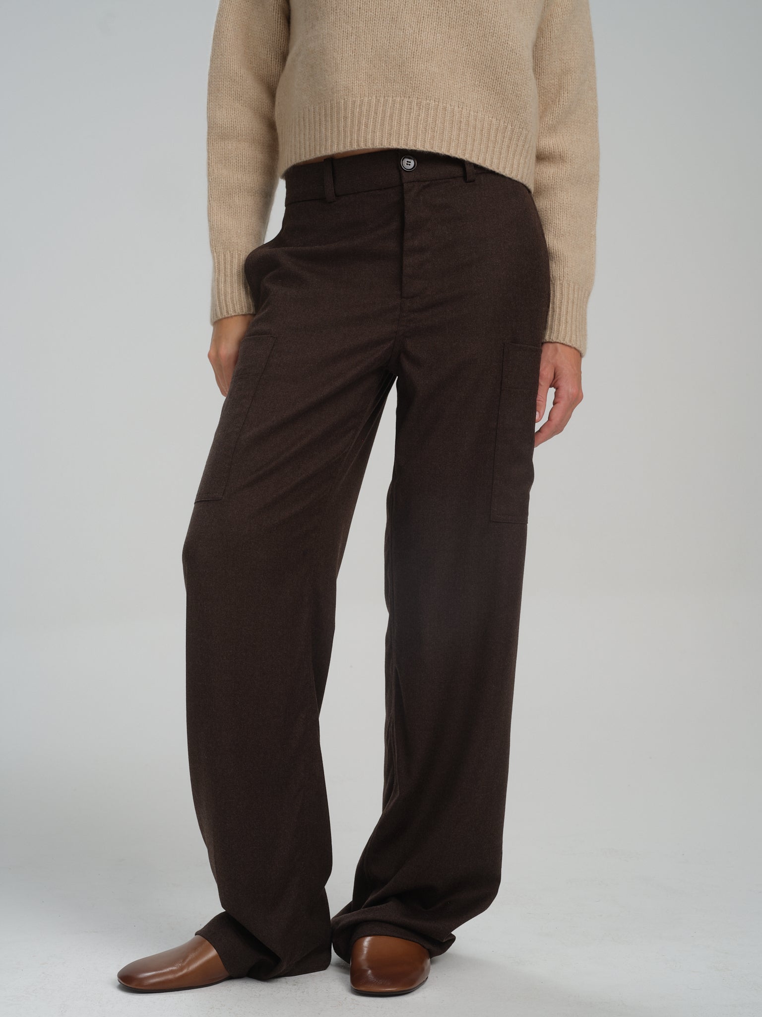 Cargo Pants in brown flannel