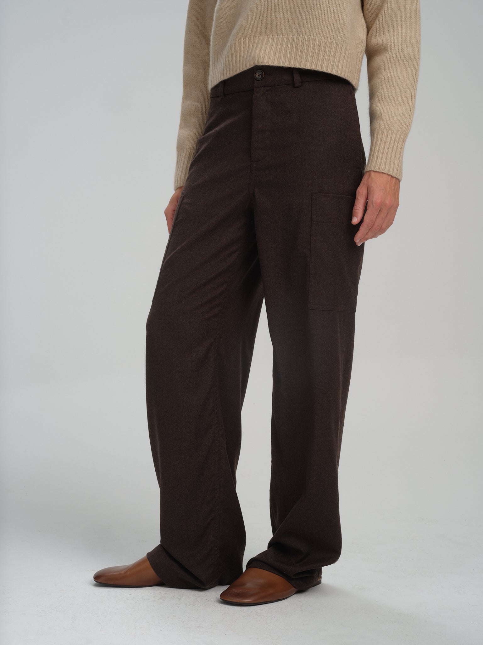 Cargo Pants in brown flannel