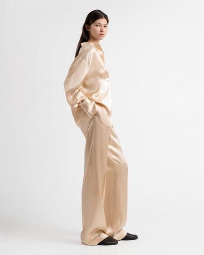 Night gown inspired liquid gold tunic