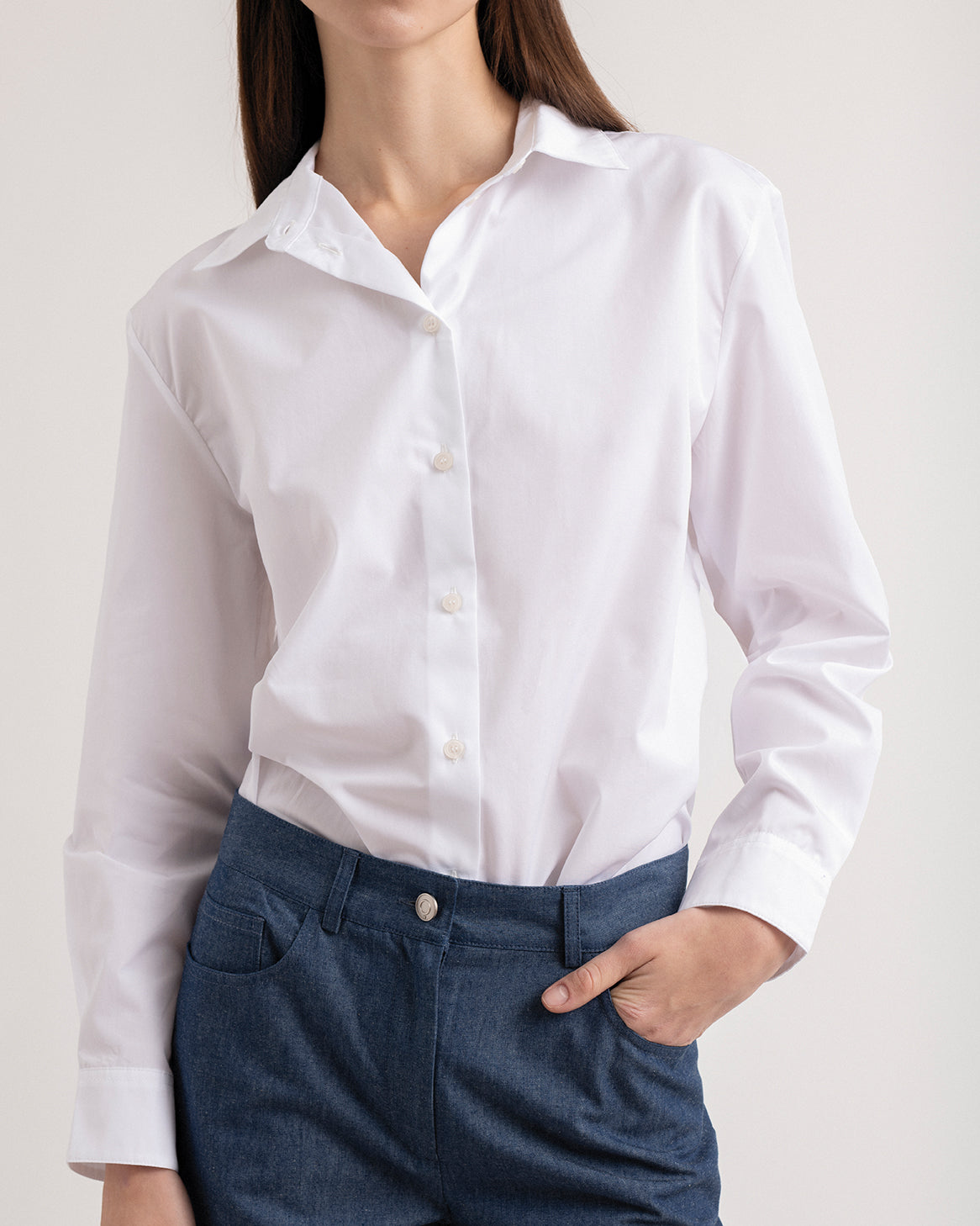 Straight shirt in popeline