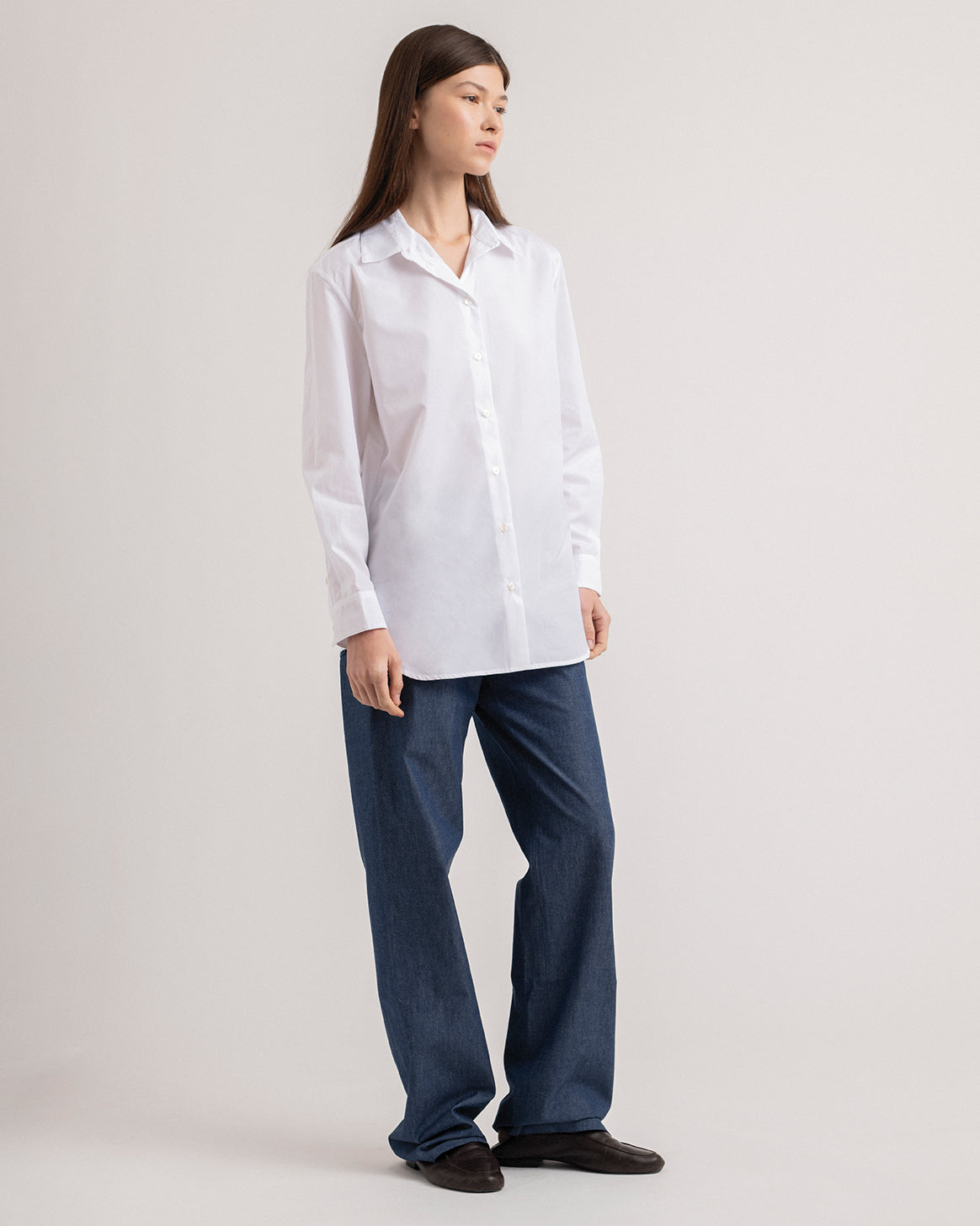 Straight shirt in popeline