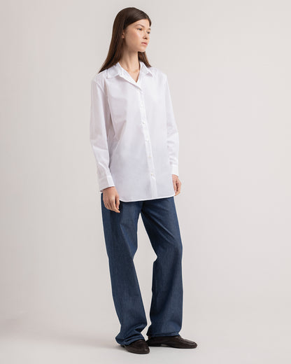 Straight shirt in popeline