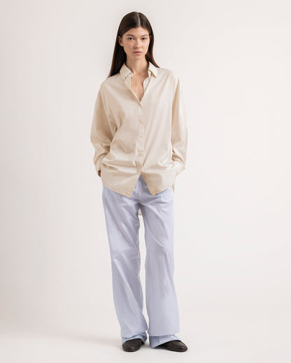 Oversized silk and cotton shirt