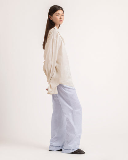 Oversized silk and cotton shirt