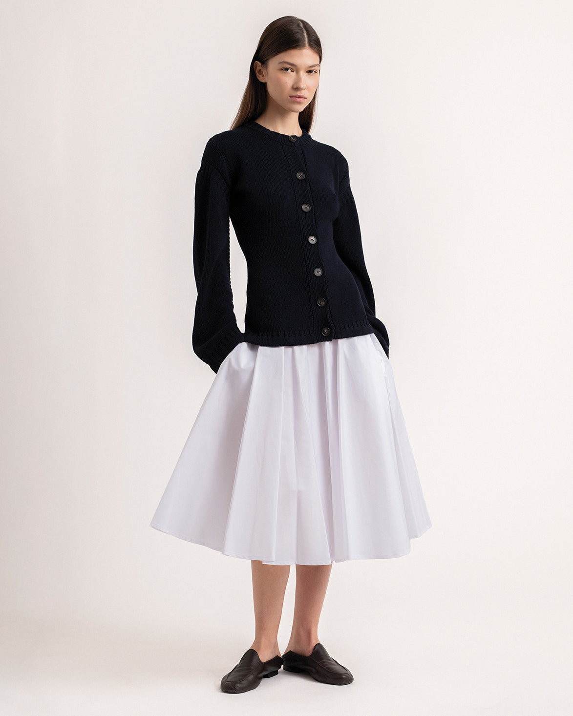 Cotton guernsey inspired cardigan