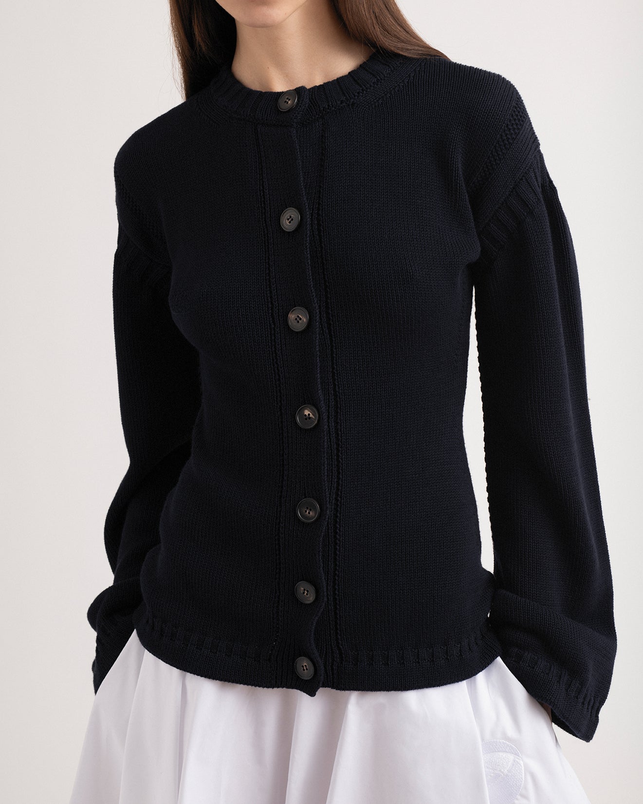 Cotton guernsey inspired cardigan