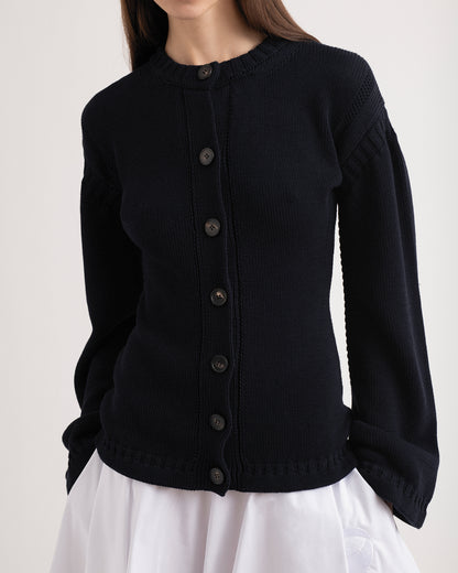 Cotton guernsey inspired cardigan