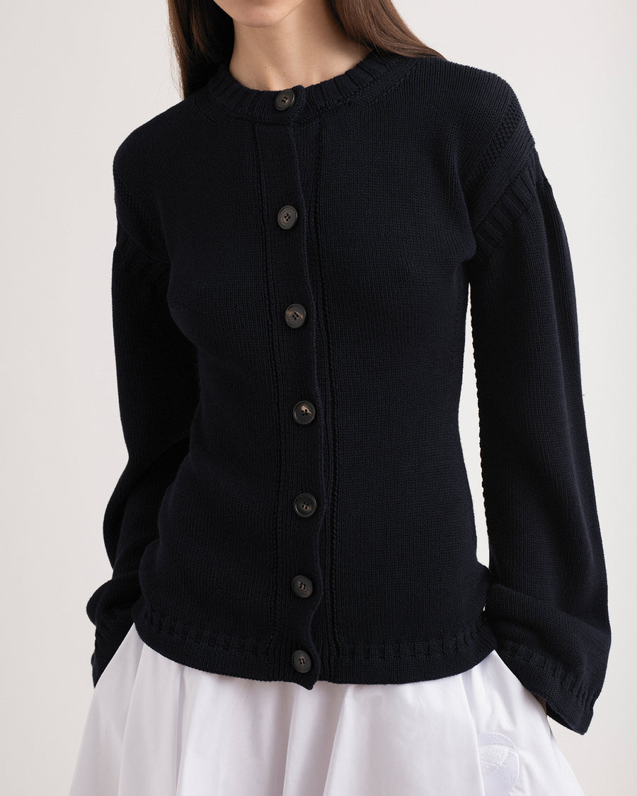 Cotton guernsey inspired cardigan