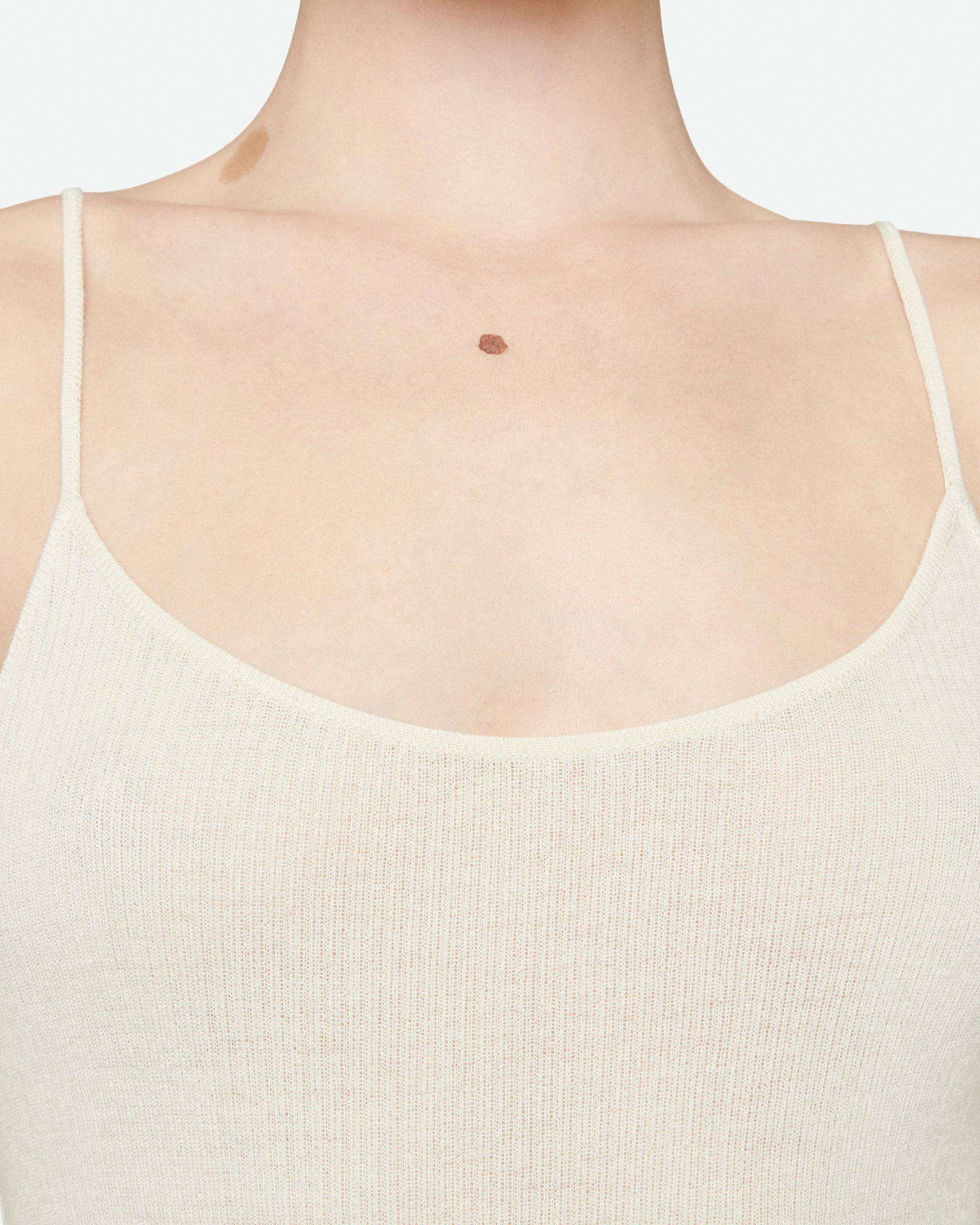 Cream silk and cashmere tank top