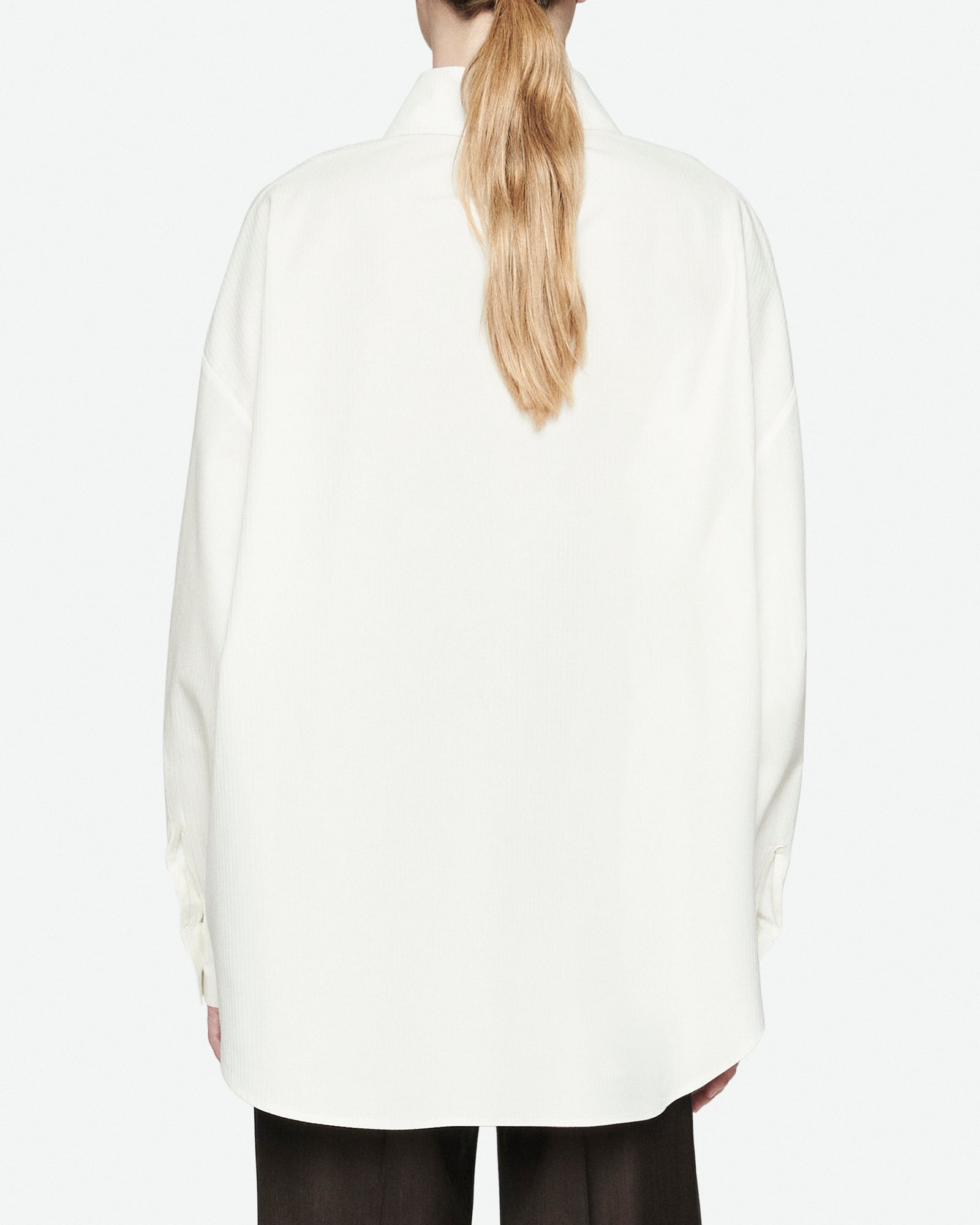 White popeline herringbone shirt