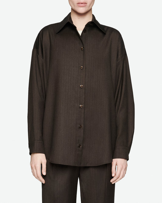 Dark brown virgin wool shirt