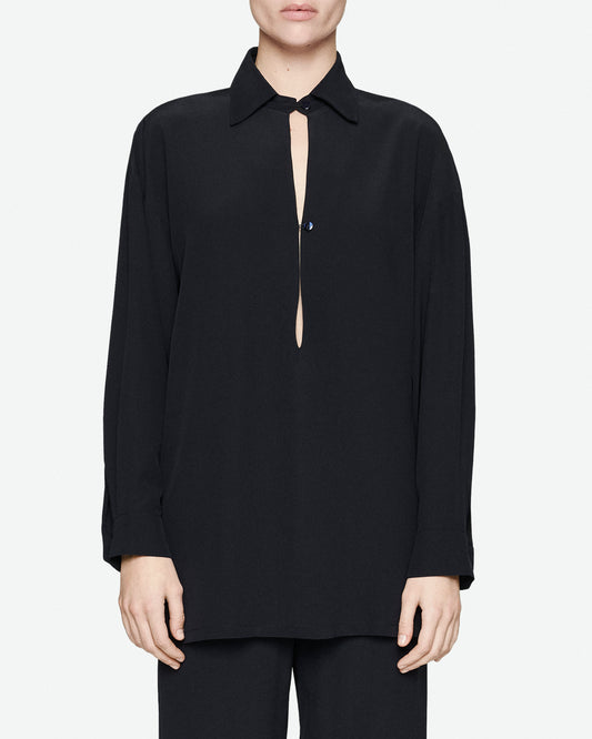 Dark blue silk tunic