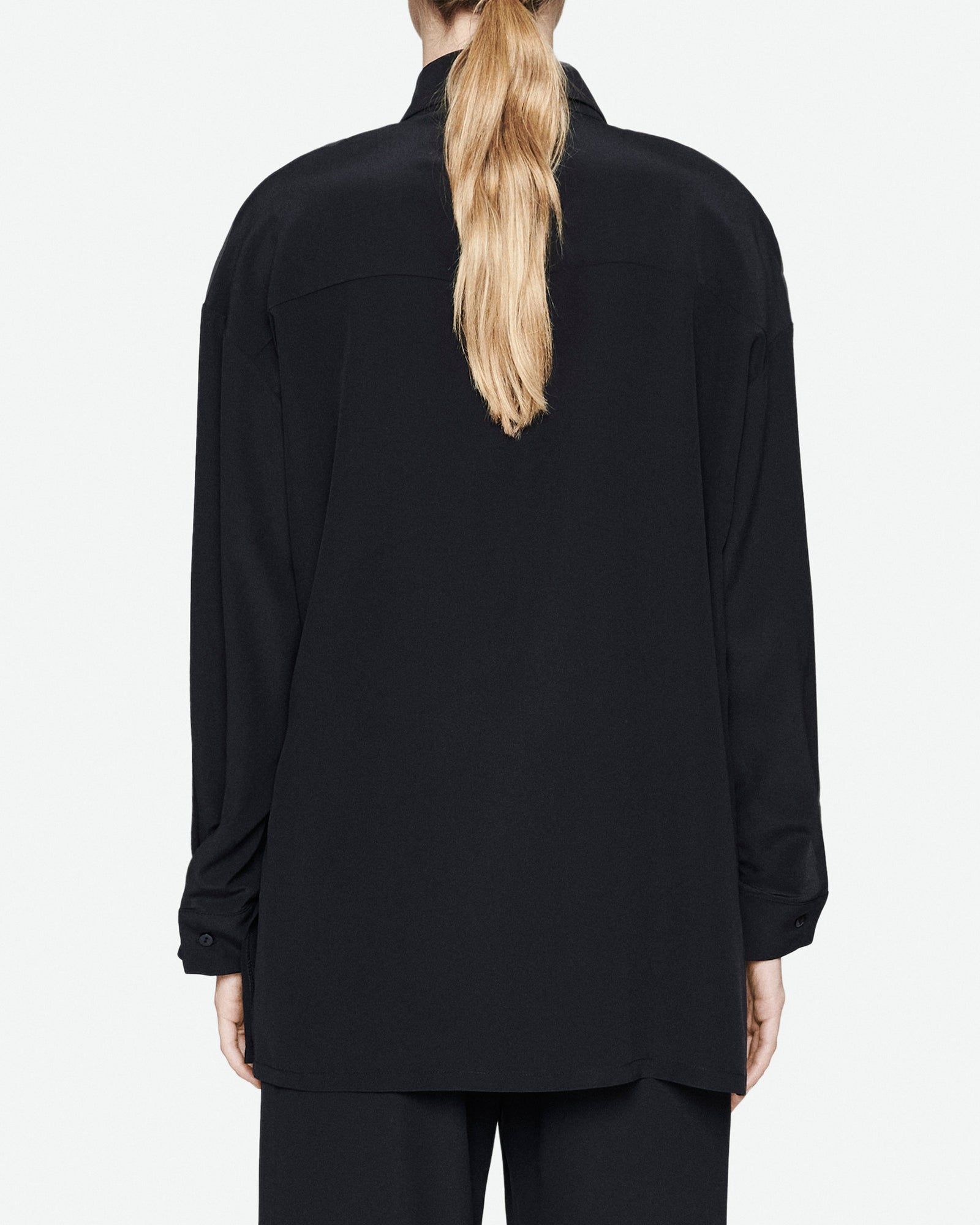 Dark blue silk tunic