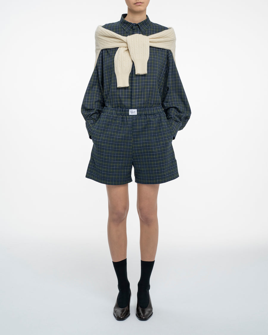 Navy blue poplin short
